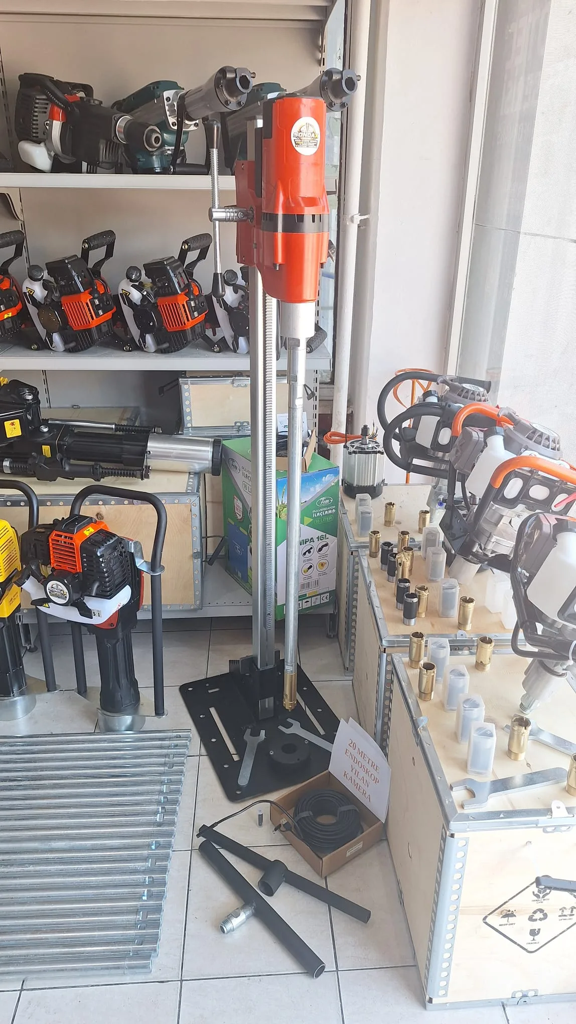 Elektrikli Karot ve Sondaj Makinesi Sehpalı Profesyonel 5Mt. Set